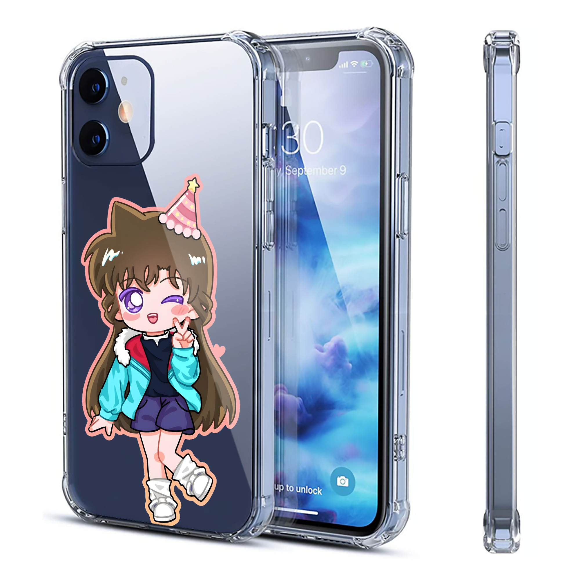 （画像用） 名探偵コナン 毛利 蘭 もうり らん、モーリ ラン Detective Conan Rachel Moore 【iPhone 12シリーズ対応】透明スマホケース（クリアソフトケース）